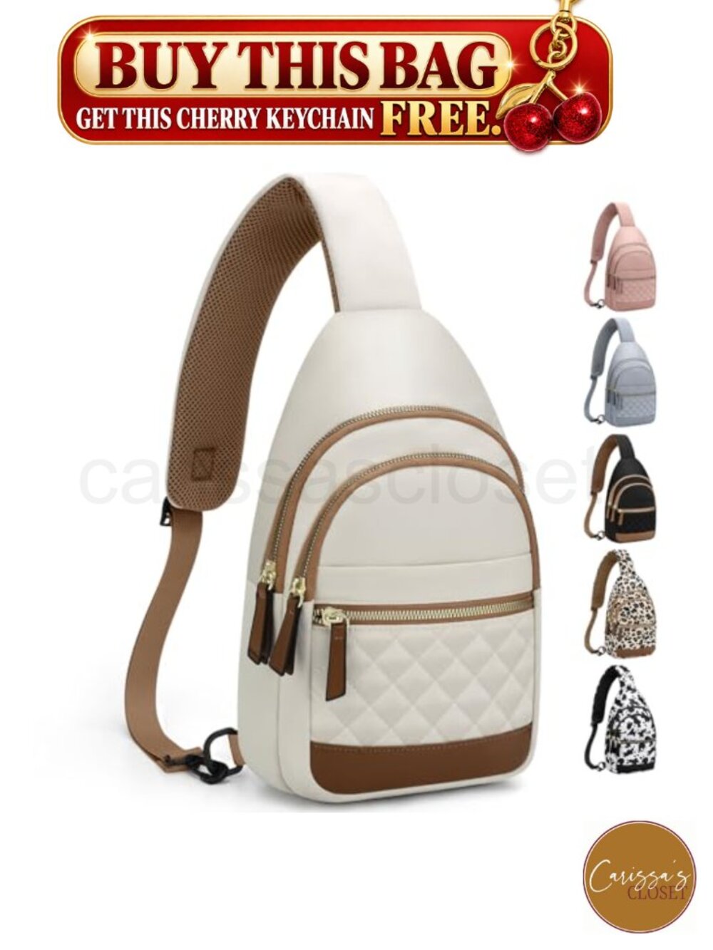 ✨Waterproof Nylon Crossbody Sling Bag Fanny Pack 5 Pockets